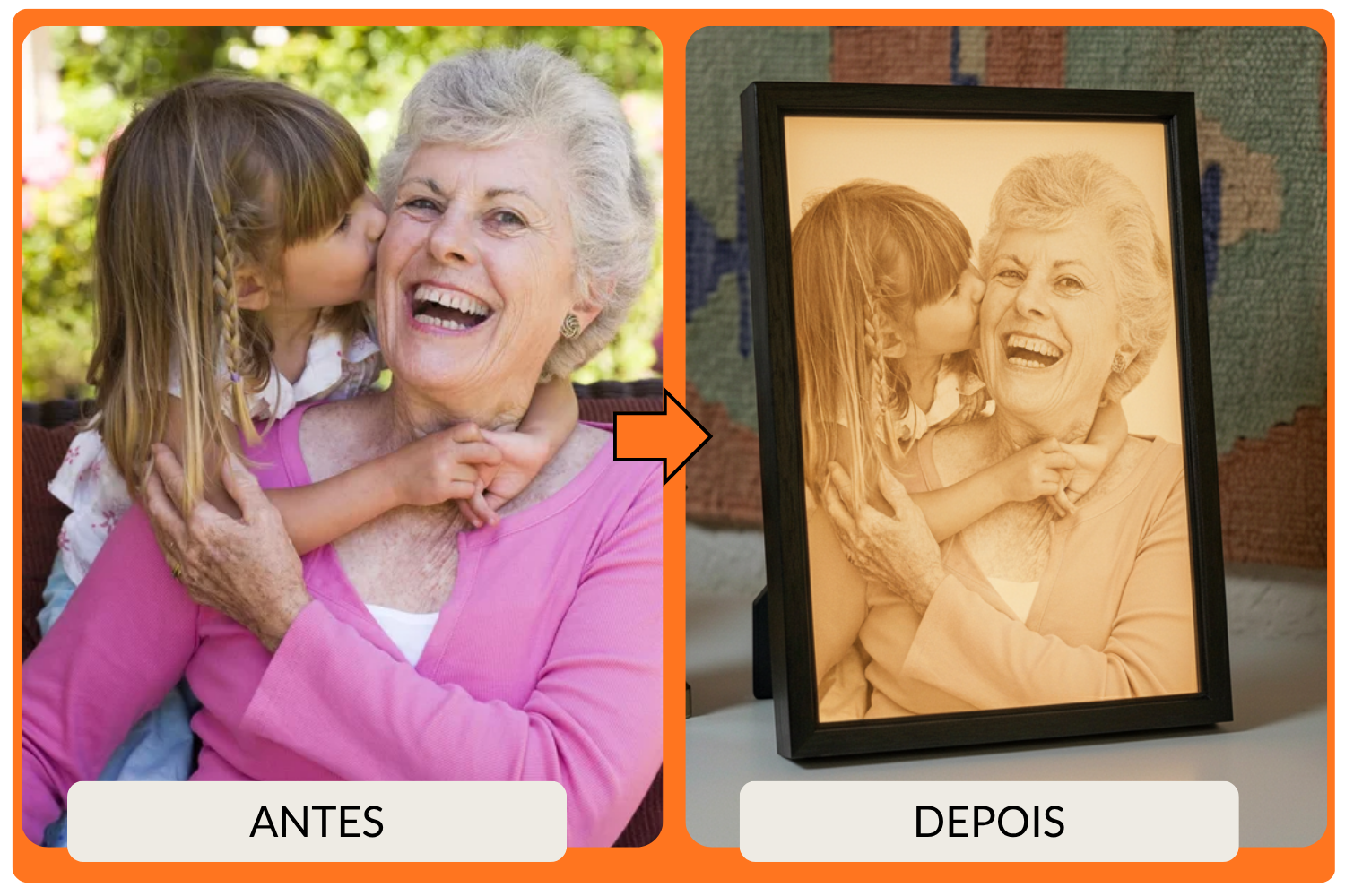 Avó com neta transformada em MemoLight